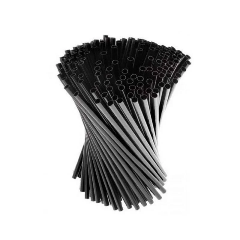 Cannucce Biocompostabili senza Snodo Nero 21 cm - 150 pezzi