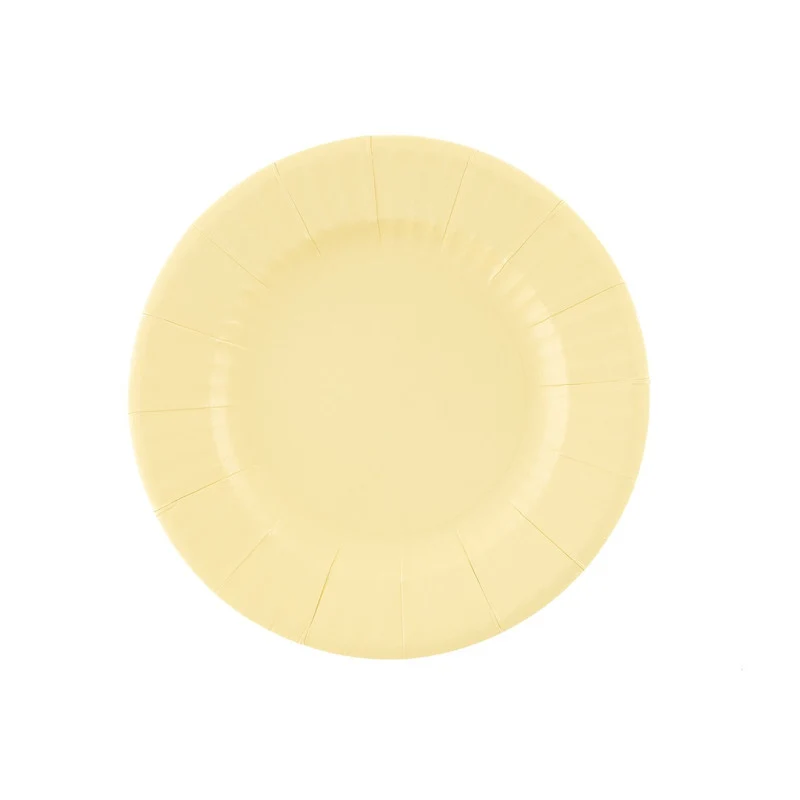 Piatti in Carta Biocompostabile Crema 27 cm - 8 pezzi