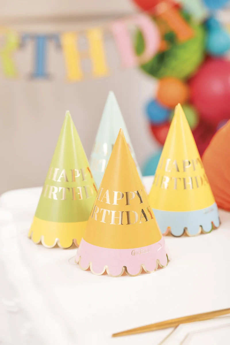 Cappellini in Carta Happy Birthday - 4 pezzi
