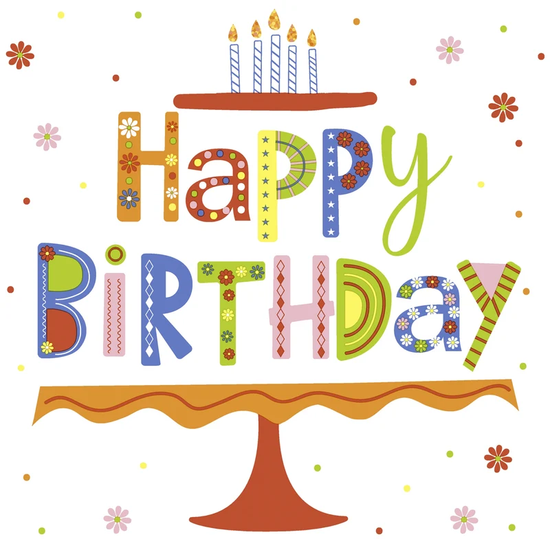 Tovaglioli in Carta Riciclata a 2 Veli Happy Birthday Colors 33 x 33 cm - 20 pezzi