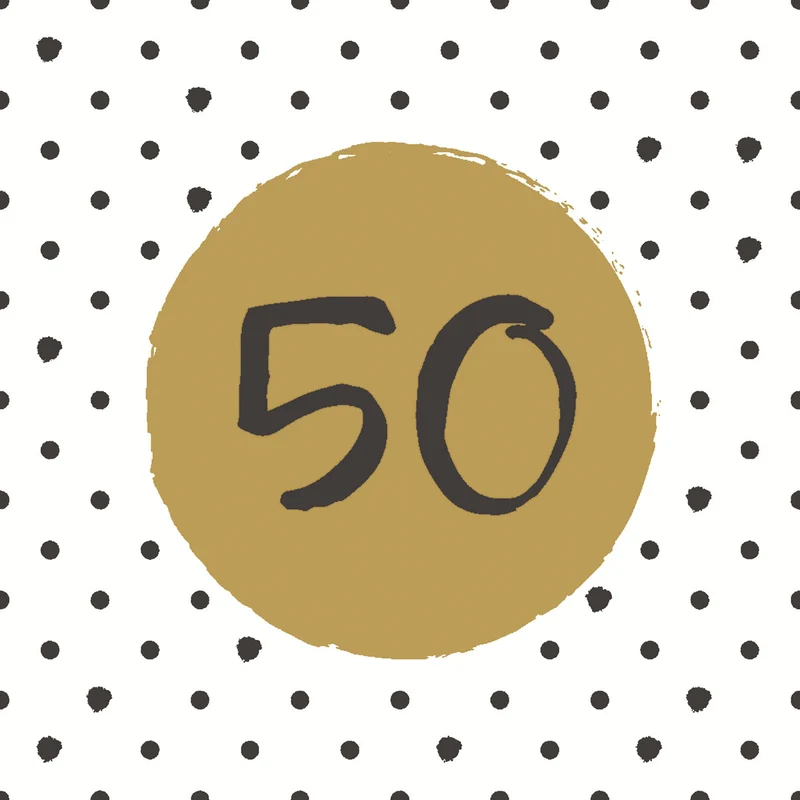 Tovaglioli in Carta Riciclata a 2 Veli Happy Birthday 50° 33 x 33 cm - 20 pezzi