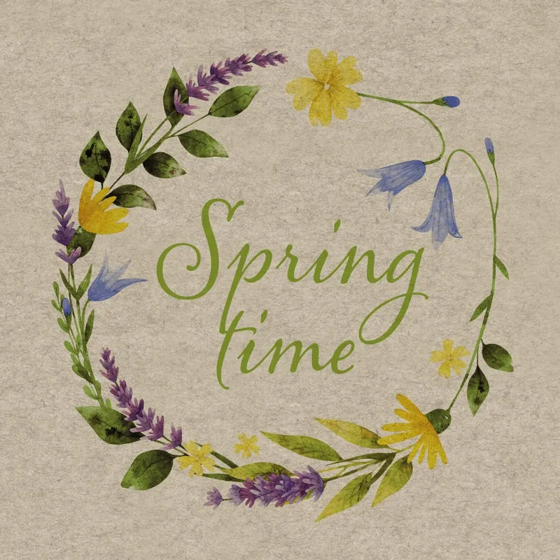 Tovaglioli in Carta Riciclata a 2 Veli Nature Spring Time 33 x 33 cm - 25 pezzi