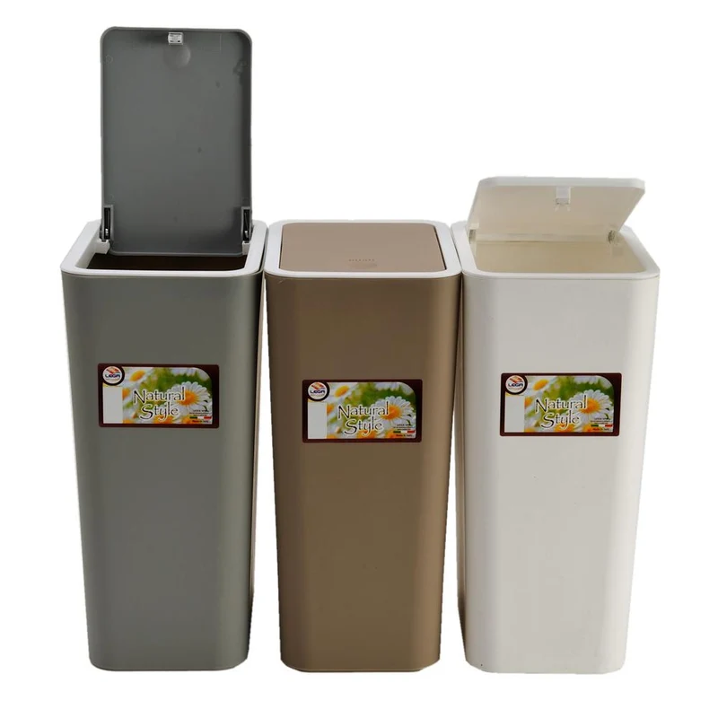 Pattumiera 10lt Con Pulsante 3 Colori Assortiti
