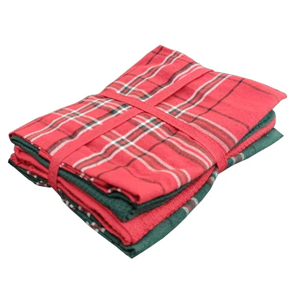 Natale Set Di 4 Strofinacci 45x65cm