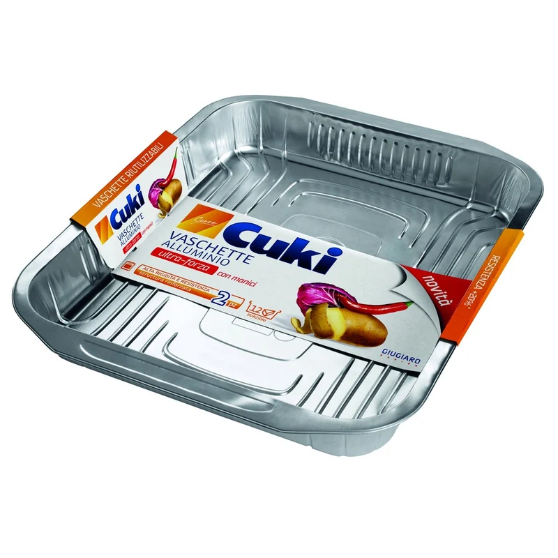 Vaschette Alluminio 2 Pz. 39,6x33,5x5 Cuki