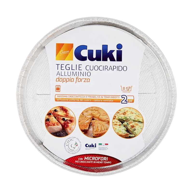 Vaschette Alluminio 2 Pz.Cuocirapido 33.2x2,8 Cuki