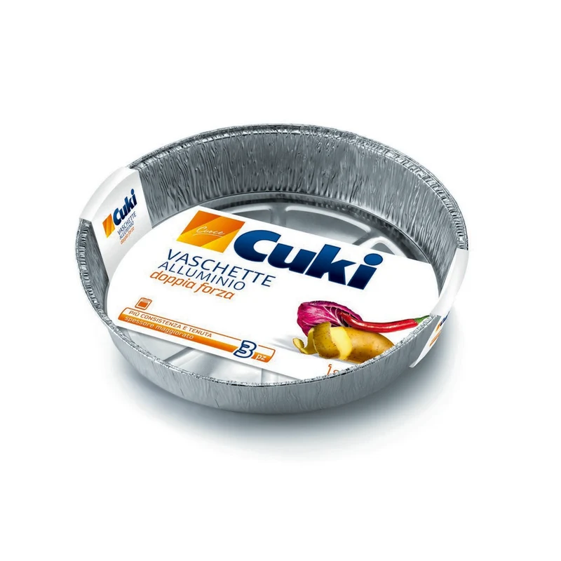Vaschette Alluminio 3 Pz. Torta Tonda Cuki