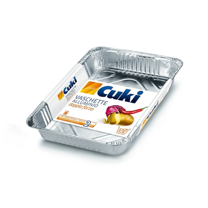 Vaschette Alluminio 2 Pz. 22,7x17,8x4,4 Cuki