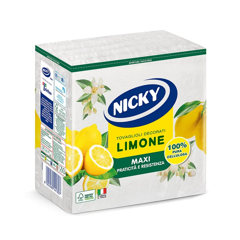 Tovaglioli Limone 2 Veli 38x38 Cm 35 Pezzi Nicky