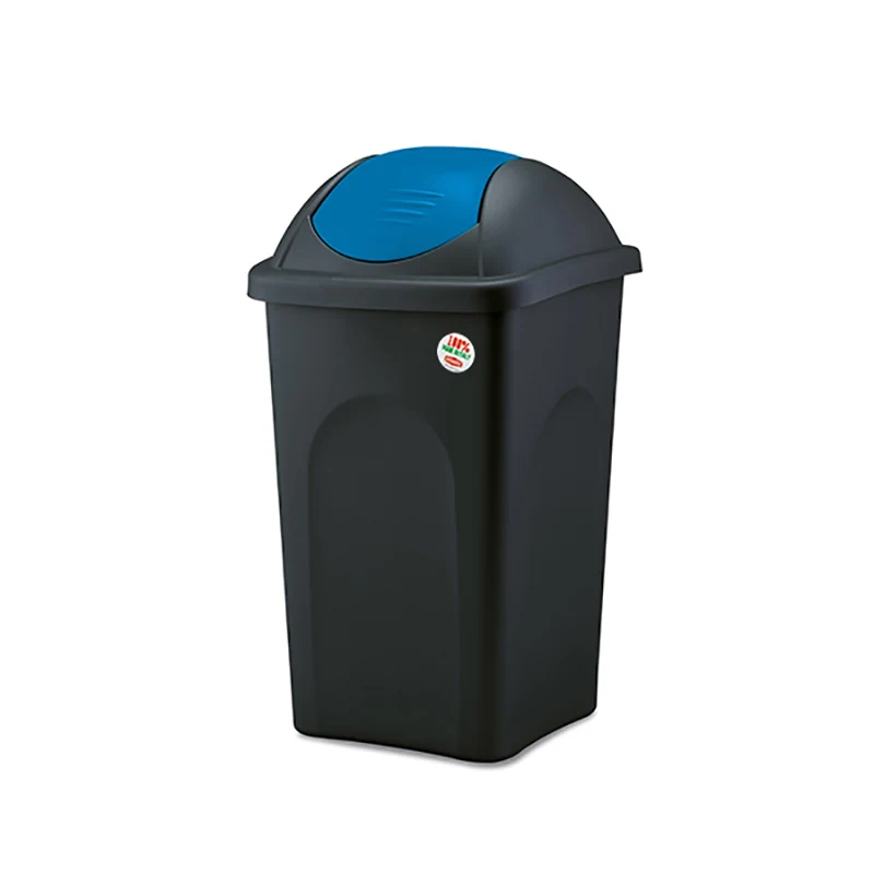 Pattumiera Basculante 60lt Con Coperchio Blu