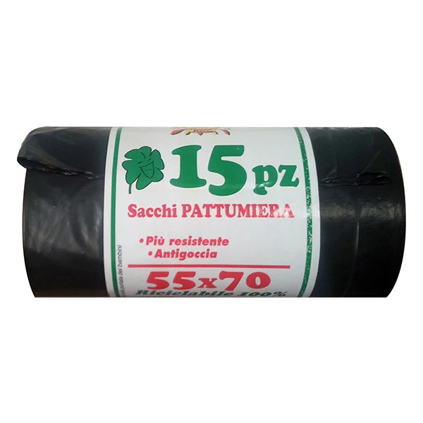 Sacchi Pattumiera 15pz 55x70cm Neri