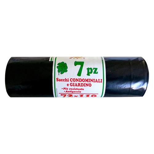 Sacchi Pattumiera 72x110 7 Pezzi Neri