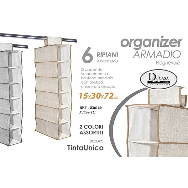 Organizer Per Armadio 6 Ripiani 300x16x90 Cm
