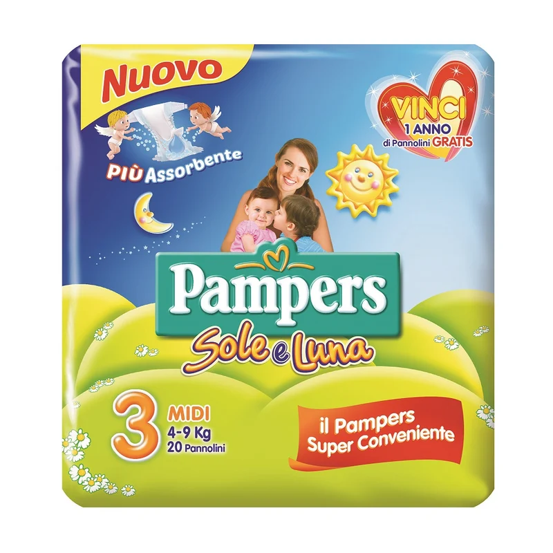 Pampers Sole E Luna 20pz 3ms Midi Pampers