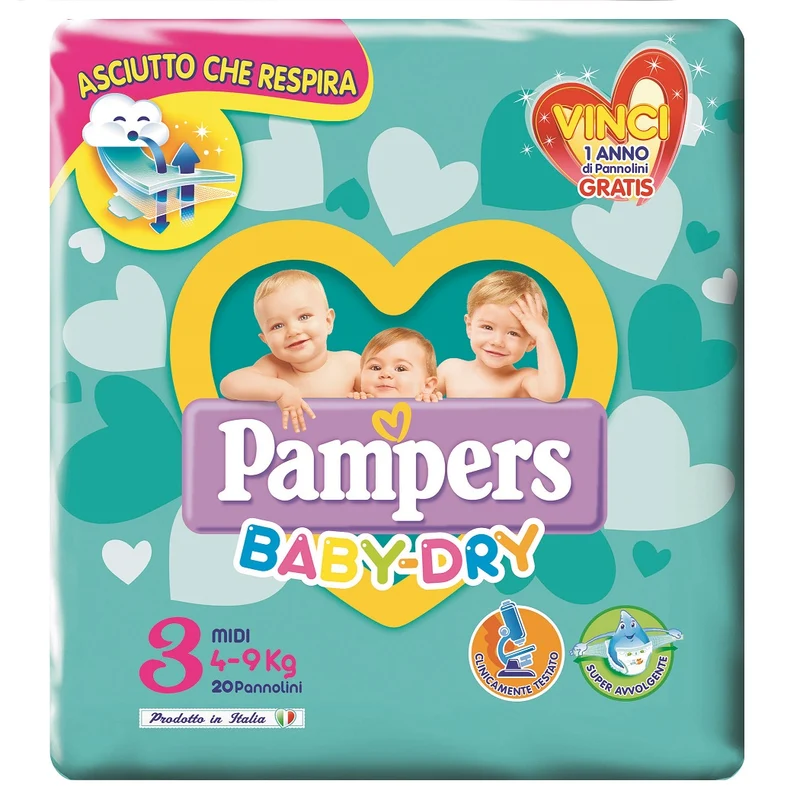 Pampers Baby Dry 20pz 3ms Midi Pampers