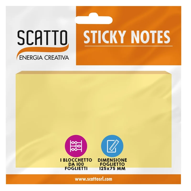 Blocco Memotak 75 X 125 Mm 100 Fogli Gialli