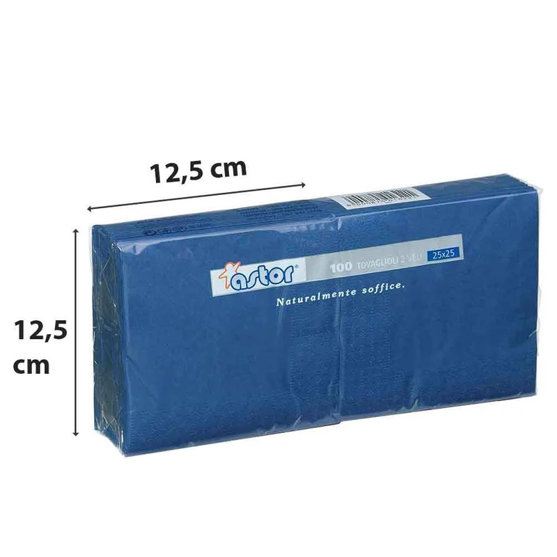 Tovaglioli 25x25 2 Veli 100pz Blu