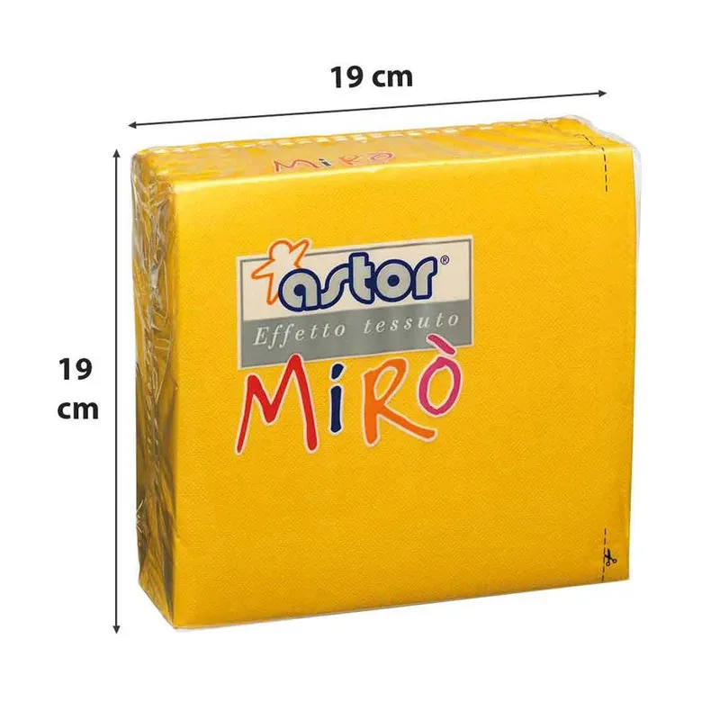 Tovaglioli 2 Veli 38x38 40pz Giallo