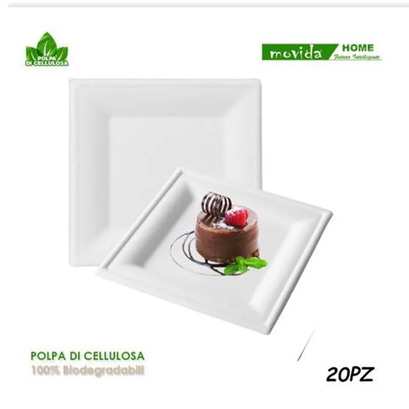 Piatti Bio Quadrato 20 Pezzi 15cm Movida
