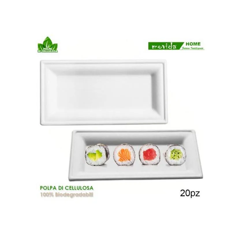 Piatti Bio Rettangolari Sushi 20 Pezzi 26x12