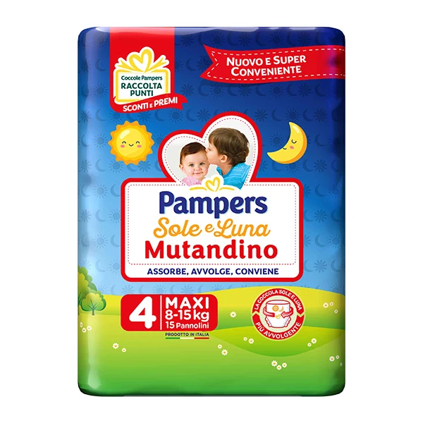 Pampers Sole Luna Mutandino 4 15pz Maxi