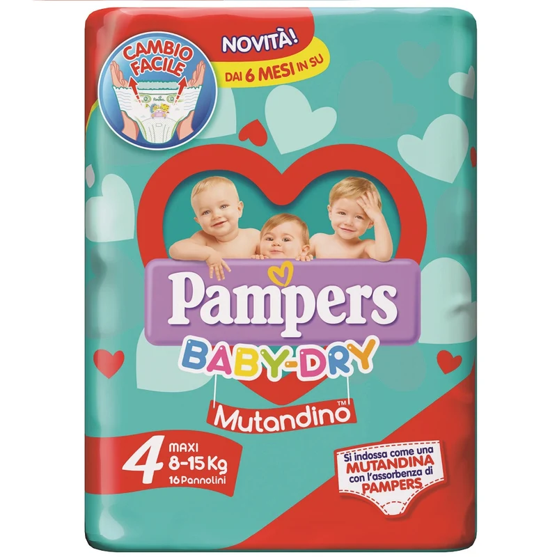 Pampers Baby Dry Mutandino 16pz 4ms Maxi Pampers