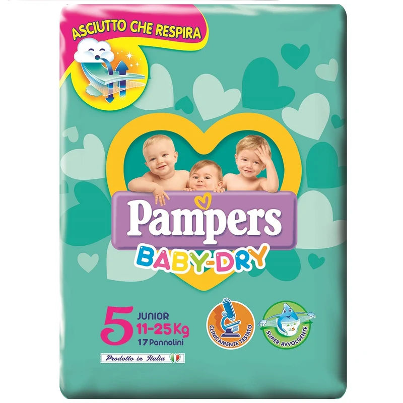 Pampers Baby Dry 17pz 5ms Junior Pampers