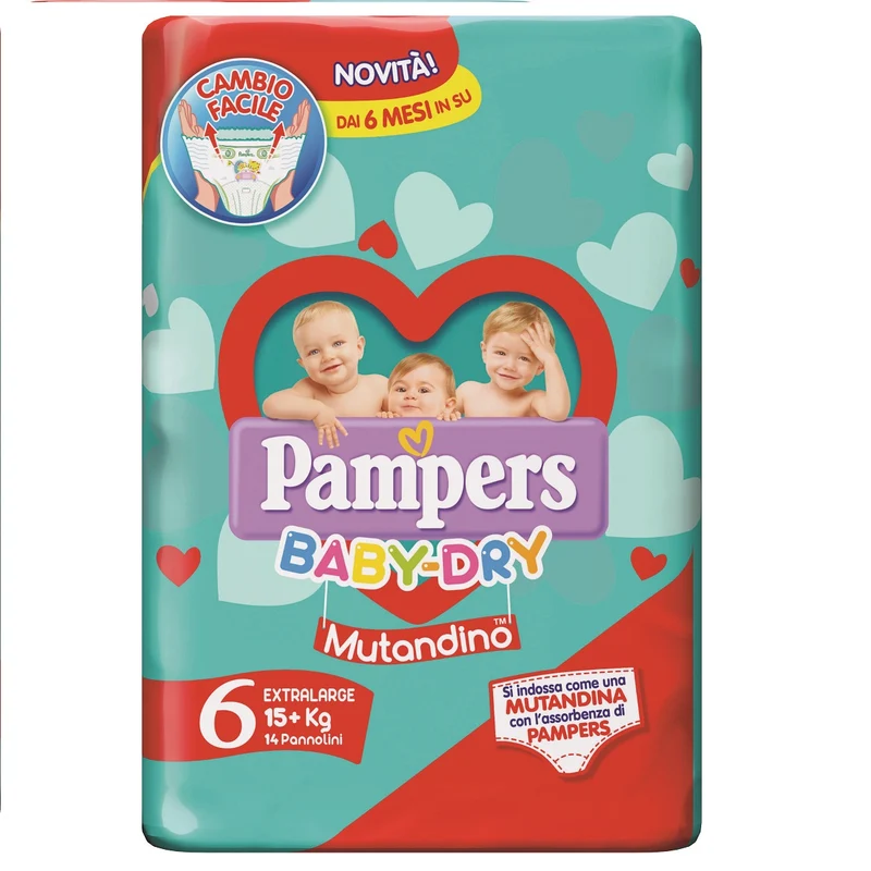 Pampers Baby Dry Mutandino 14pz 6ms Extra Large Pa