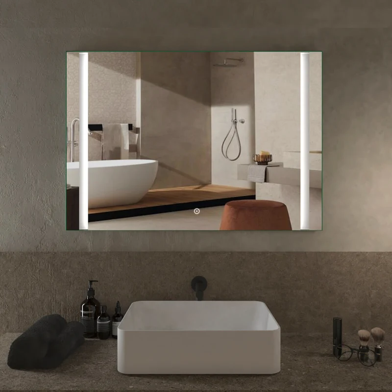 Specchio 70X100 LED accinsione Touch fasce verticali
