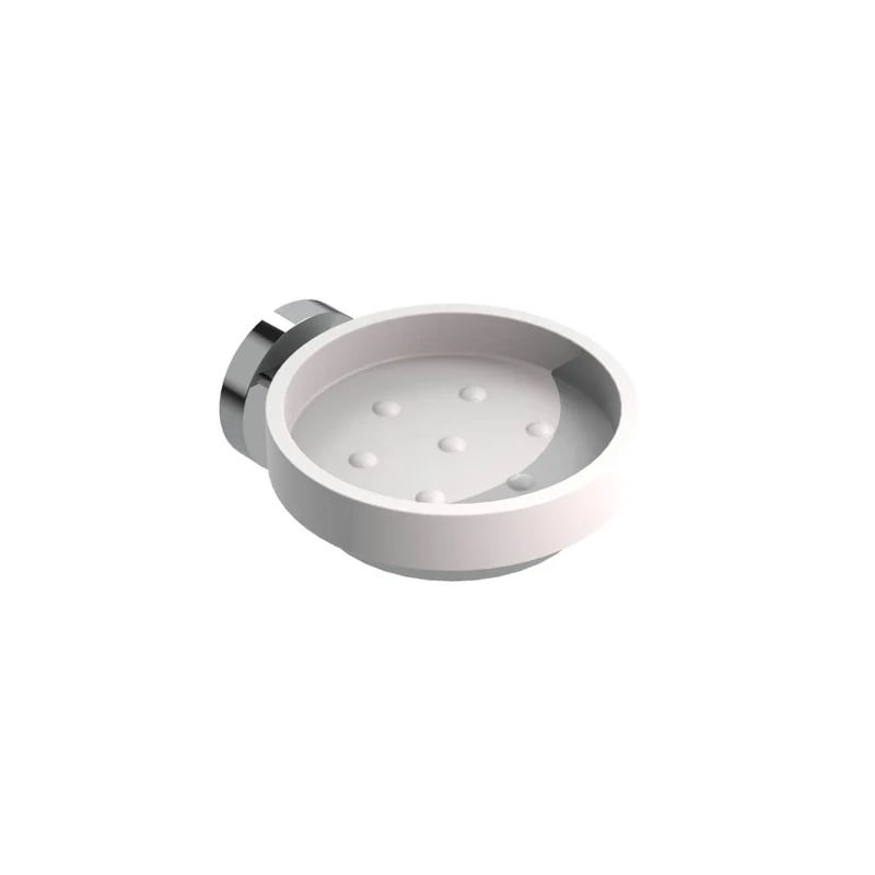 Porta sapone da appoggio acciaio Inox e resina tondo Metaform Class