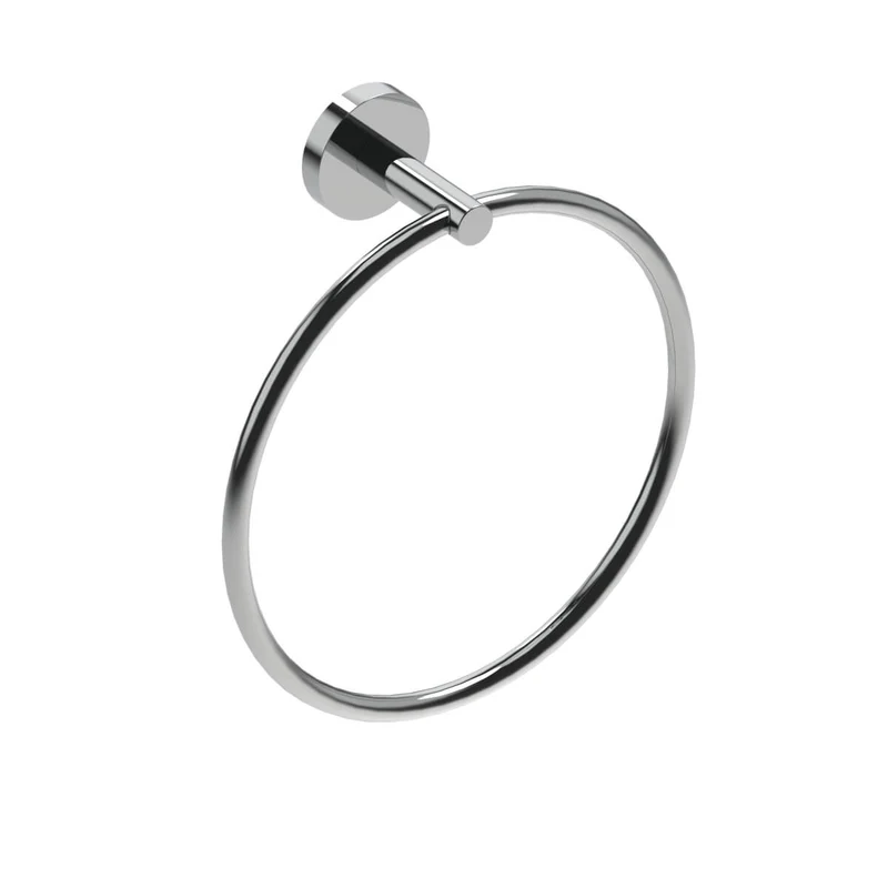 Porta asciugamani ad anello acciaio Inox tondo Metaform Class fissaggio adesivo o con viti