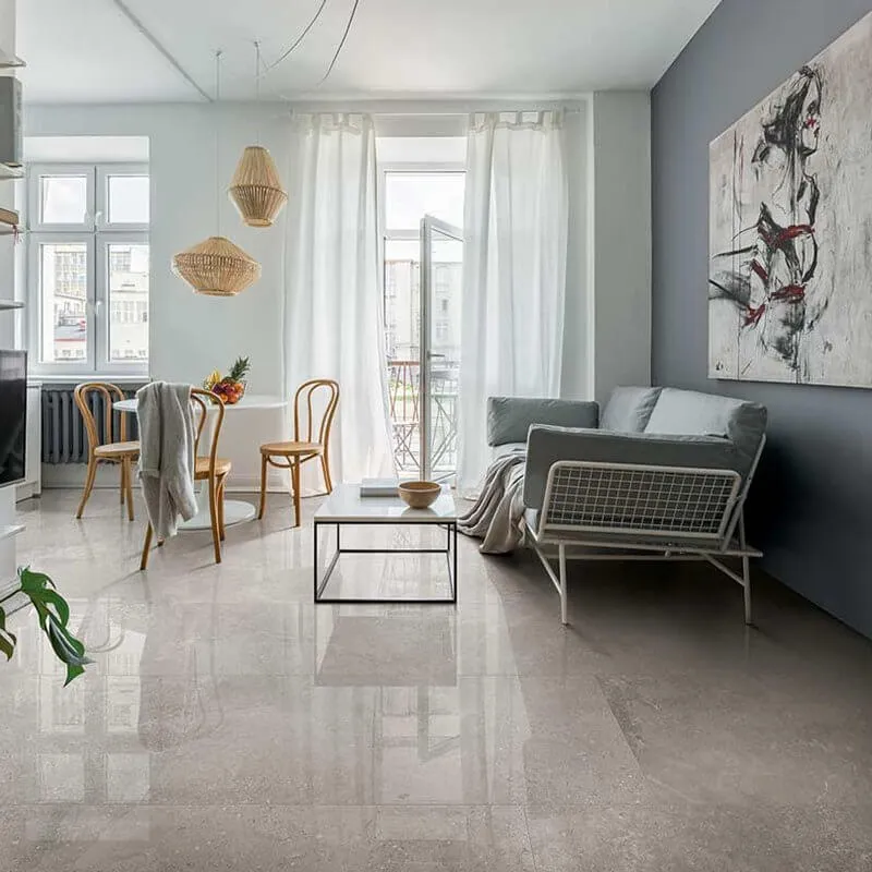 Gres Porcellanato Effetto Pietra Rettificato Lucido 60x120 9mm Grey Sandstone Elemental Stone - Florim