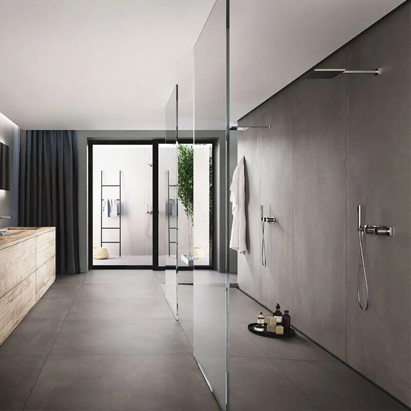 Gres Porcellanato Effetto Cemento 90x90 10mm Grigio scuro Azuma - Imola Ceramica