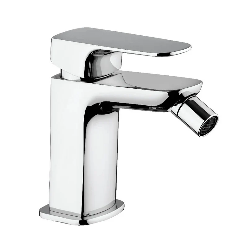 Miscelatore bidet con piletta Click Clack INCLUSA forma quadra cromo
