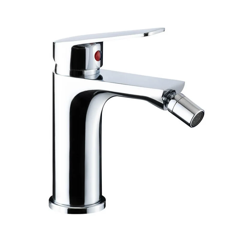 Rubinetto miscelatore Bidet in ottone cromo Made in Italy con piletta inclusa