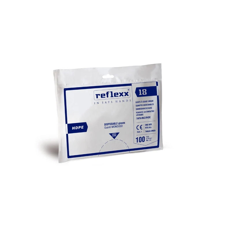 Guanti monouso in polietilene HDPE Reflexx 18 - 0,7g | 100 box da 100 pezzi