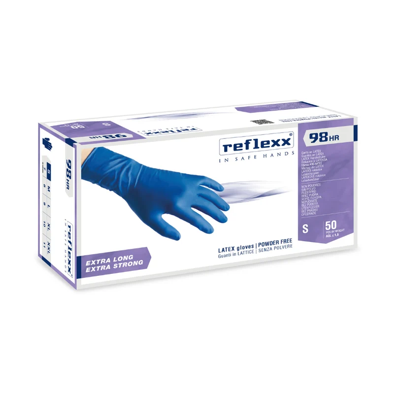 Guanti monouso in lattice hi-risk: Reflexx 98 HR - 18,5 g | R98 | 10 box da 50 pezzi
