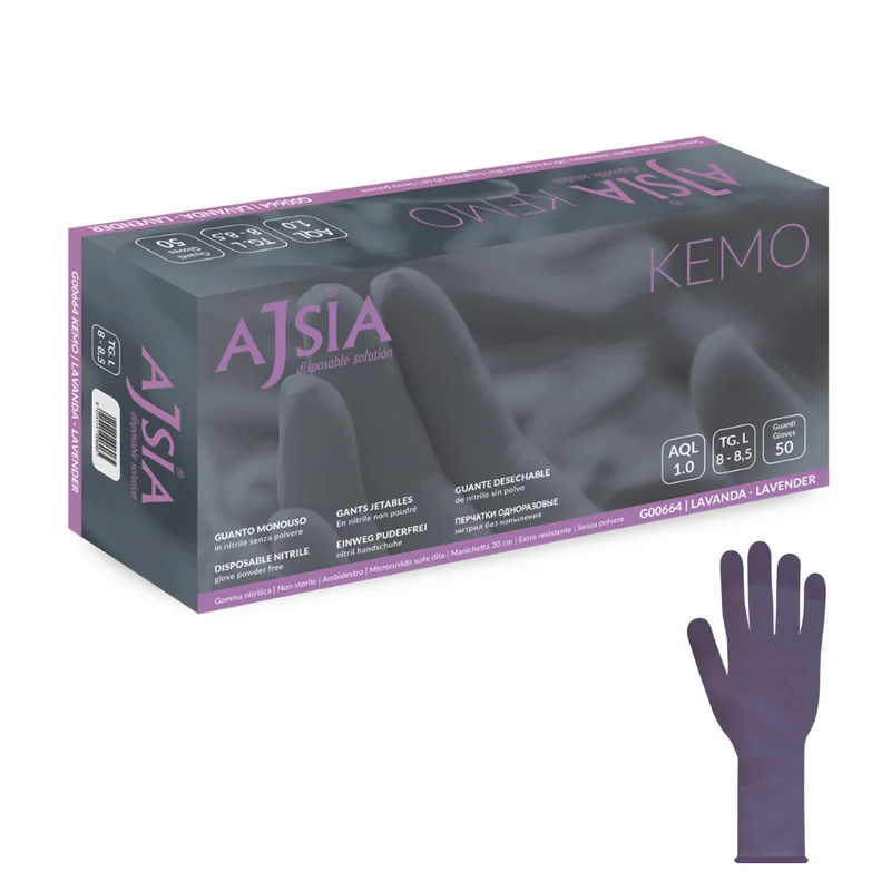 Guanti monouso in Nitrile: Kemo - 8,8 g | G00664 - Ajsia | 10 Box da 50 pezzi
