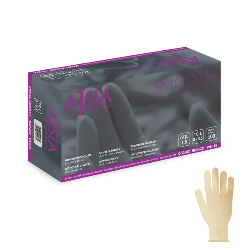 Guanti monouso in lattice: smooth - 5,4 g | 10 box da 100 pezzi
