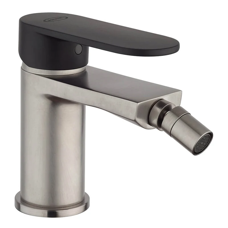 Rubinetto bidet Jacuzzi Borea per piletta click clack nichel e nero opaco
