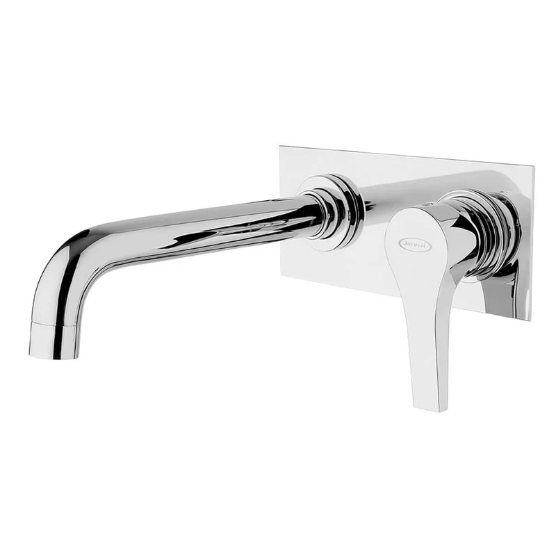 Miscelatore lavabo a muro con piastra Jacuzzi | Rubinetteria Moonlight in ottone cromato 0MG00497JA03