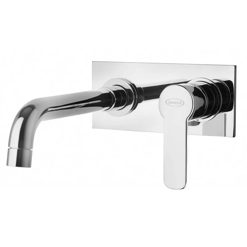 Miscelatore lavabo a muro con piastra Jacuzzi | rubinetteria Eolo ottone cromato 0E000497JA03