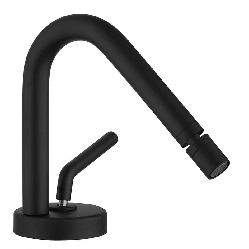 Miscelatore bidet Jacuzzi Rubinetteria nero opaco serie Lumos per piletta click clack