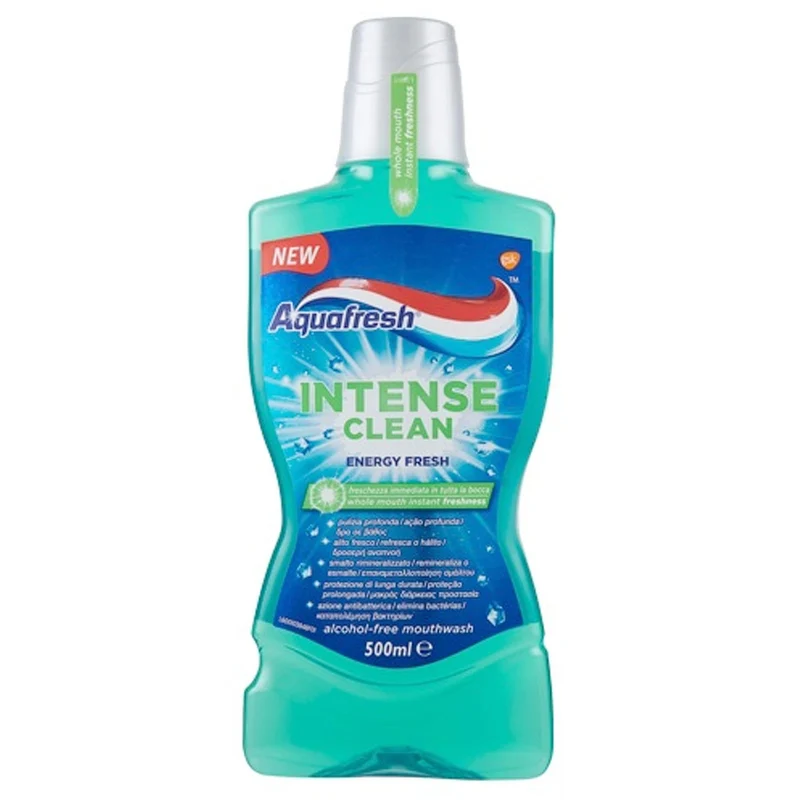 Aquafresh Collutorio Intense Clean 500 ml — Cartone intero da 8 confezioni · Cartone da 8 pz