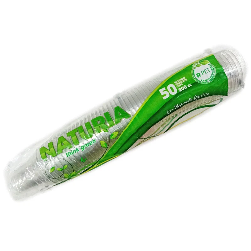 Bicchieri acqua Aristea Kristal 200 cc, 50 pezzi Naturia R-PET — Cartone intero da 20 confezioni · Cartone da 20 pz