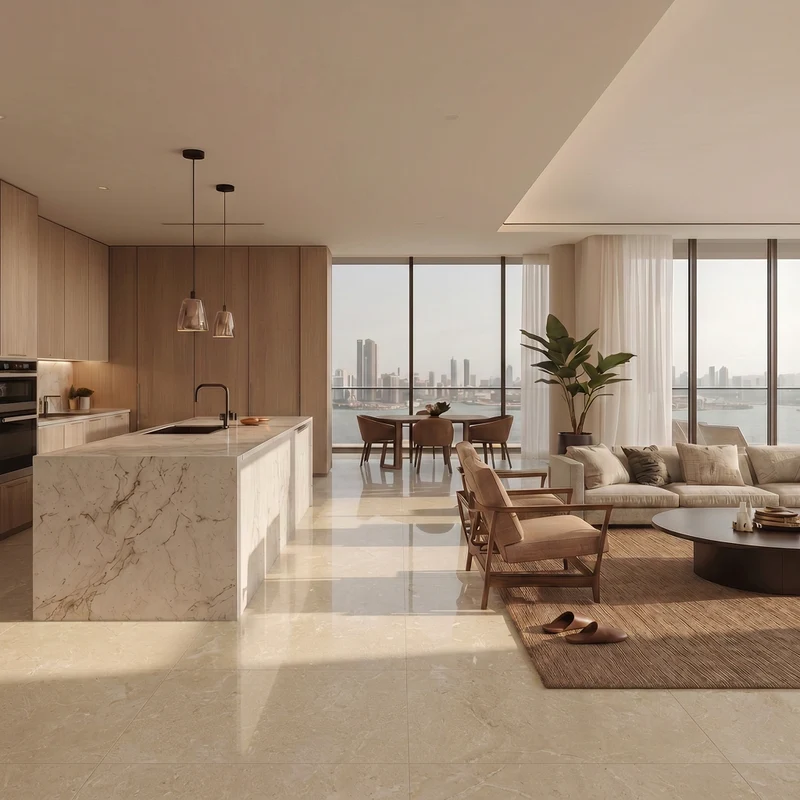 Gres Porcellanato Rettificato Naturale Effetto Marmo 120X120 - Themar Crema