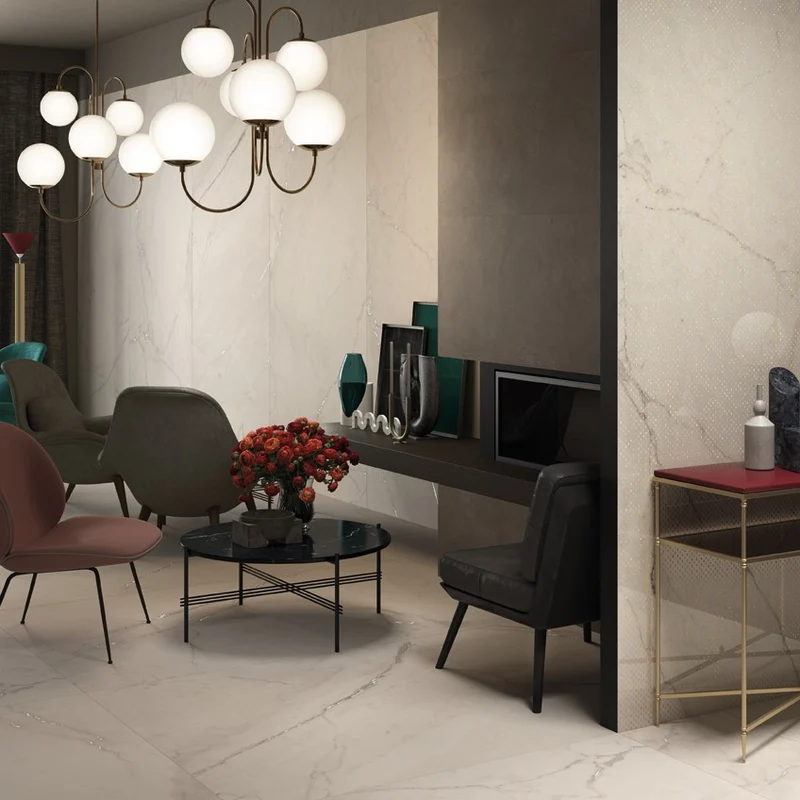 Gres Porcellanato Effetto Marmo 120x120 Trex3 Tortora Lappato Lucidato - La Faenza