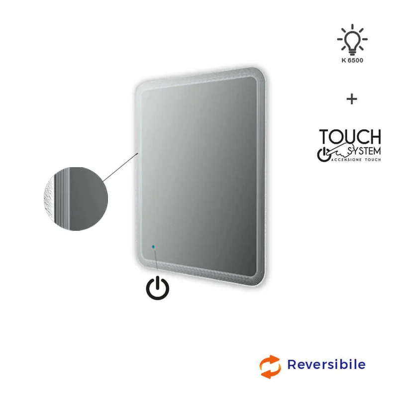 Specchio touch 90X74 LED disegno righe