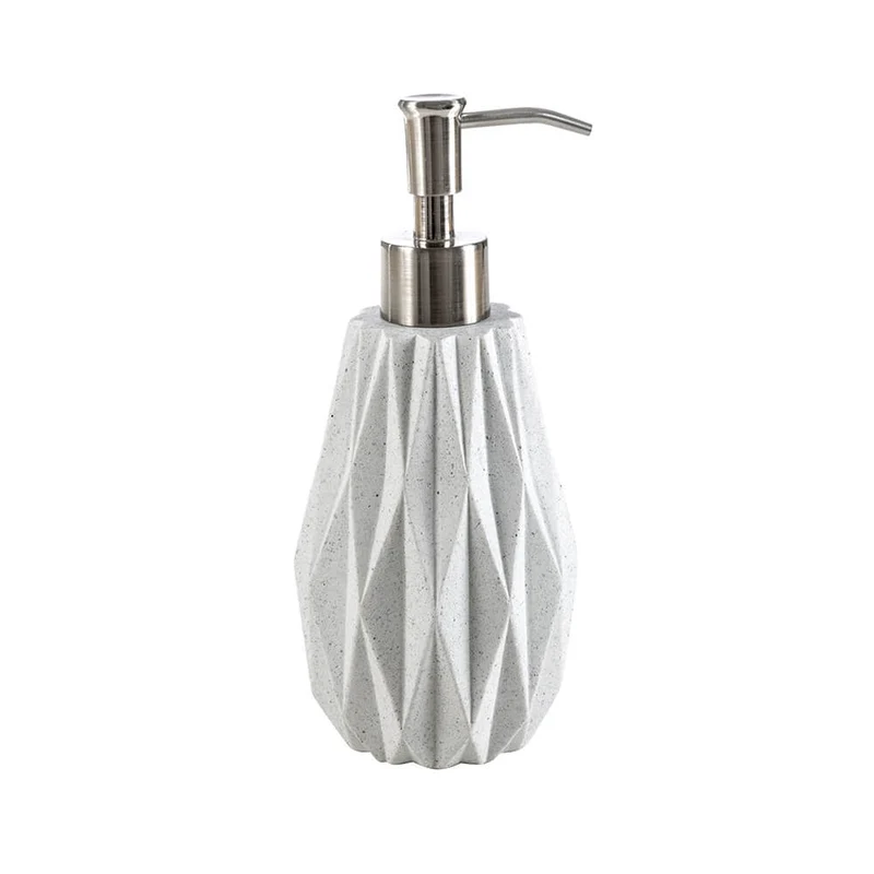 Dispenser da appoggio Geo White di Cipì in resina pigmentata