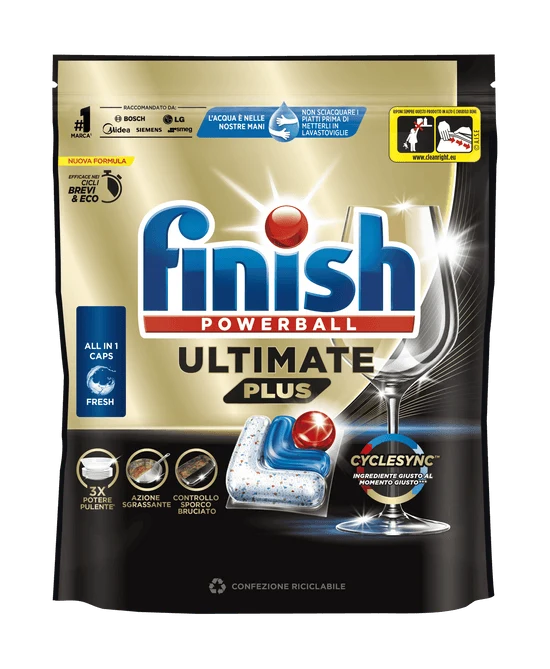 Finish Ultimate Plus Fresh 62 Capsule – Cartone 6 Confezioni · Cartone da 6 pz